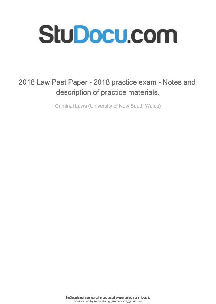 Administrative Law 2018 Past Paper and Practice Notes