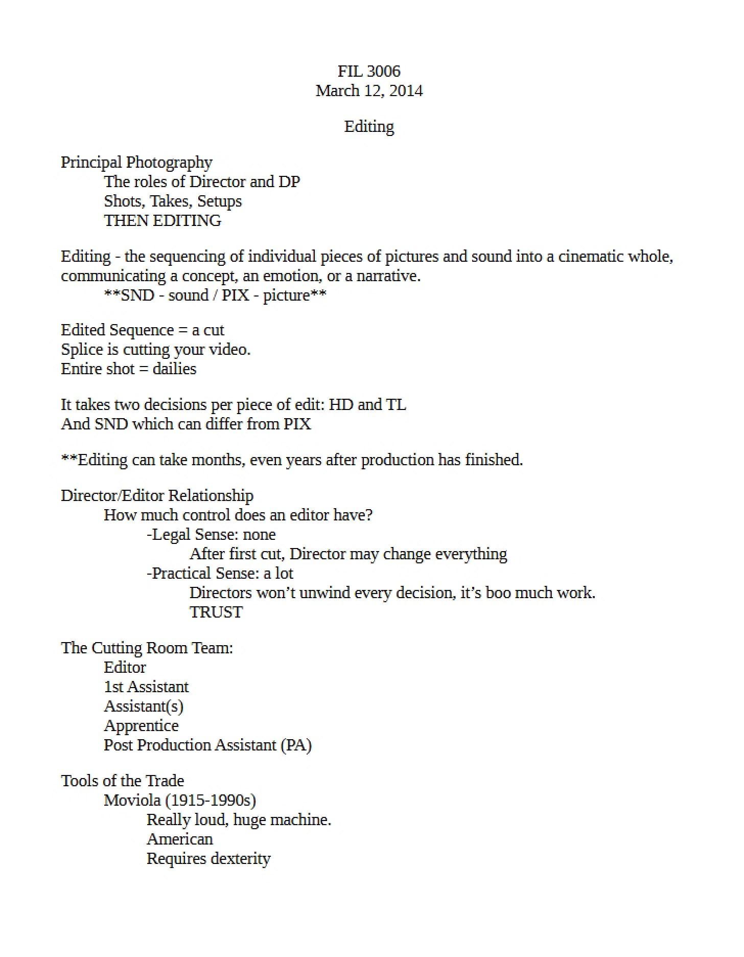 Film Editing