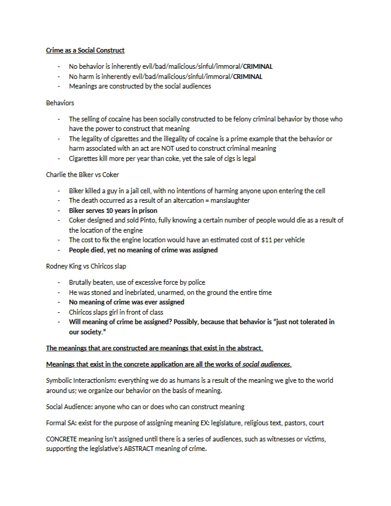 Social Construction of Crime