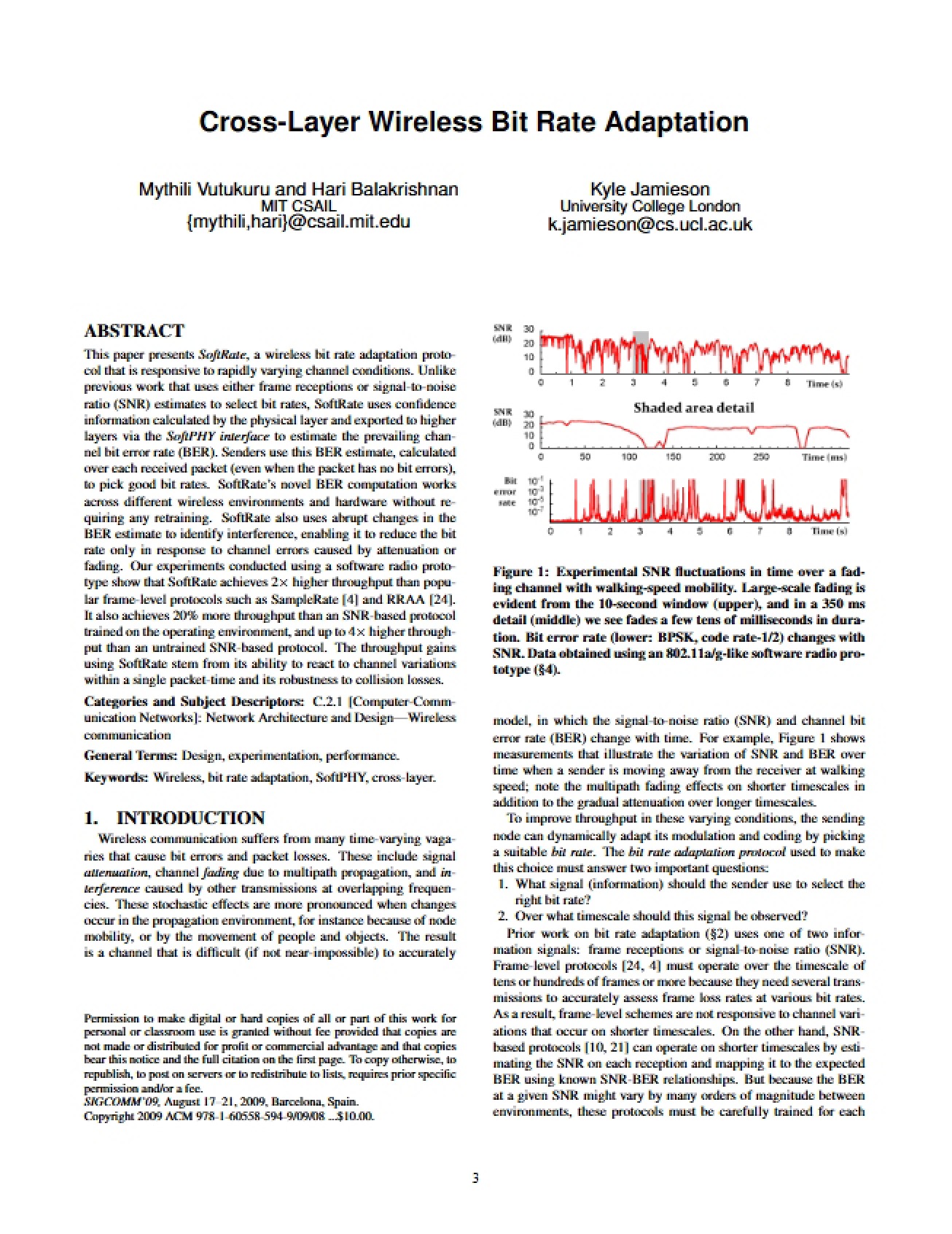 Introduction to Cross-Layer Wireless Bit Rate Adaptation