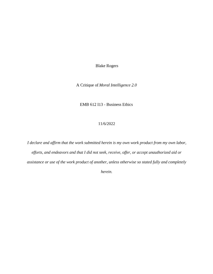 Critique of Moral Intelligence 2.0