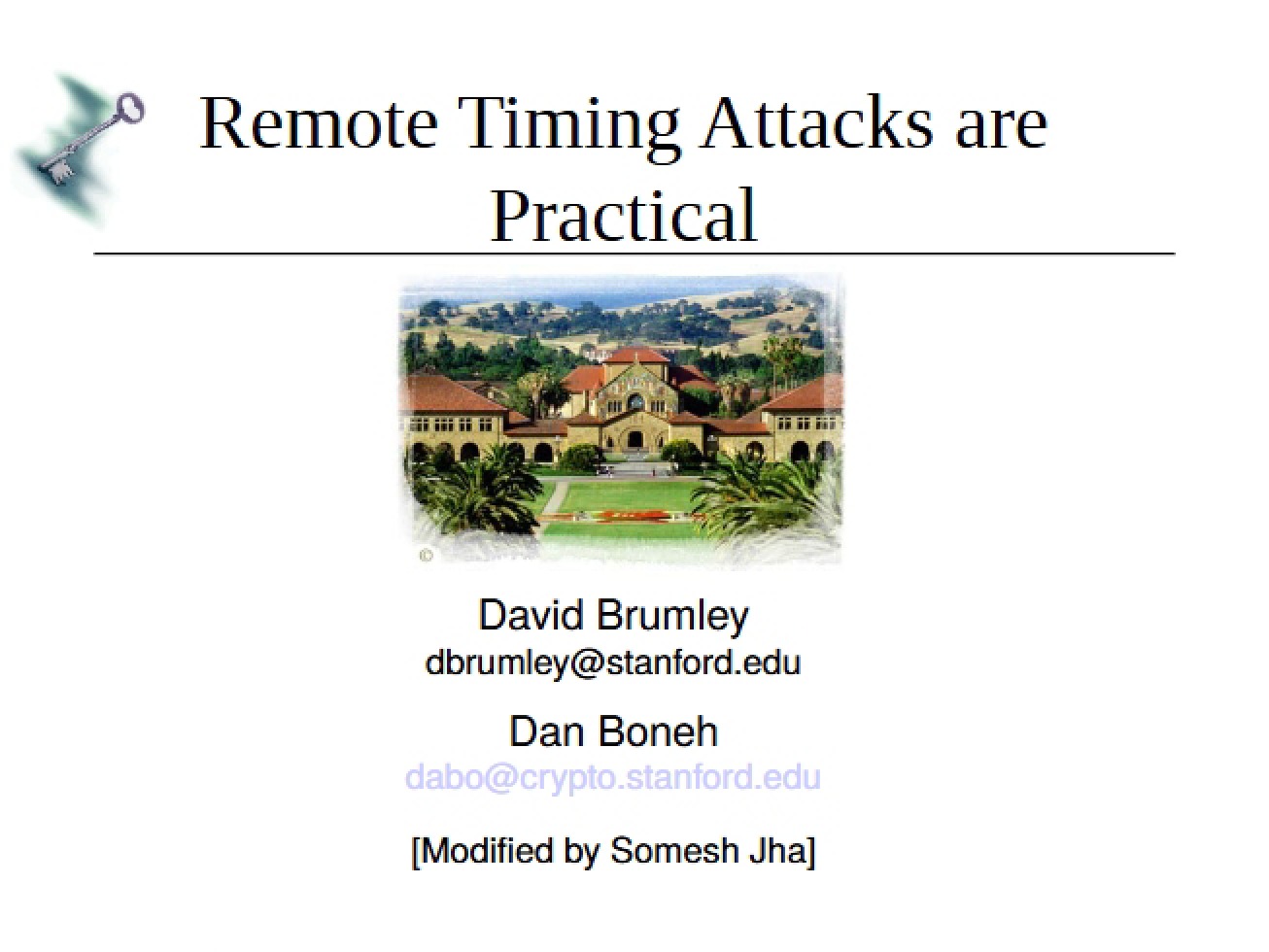 Practicality of Remote Timing Attacks