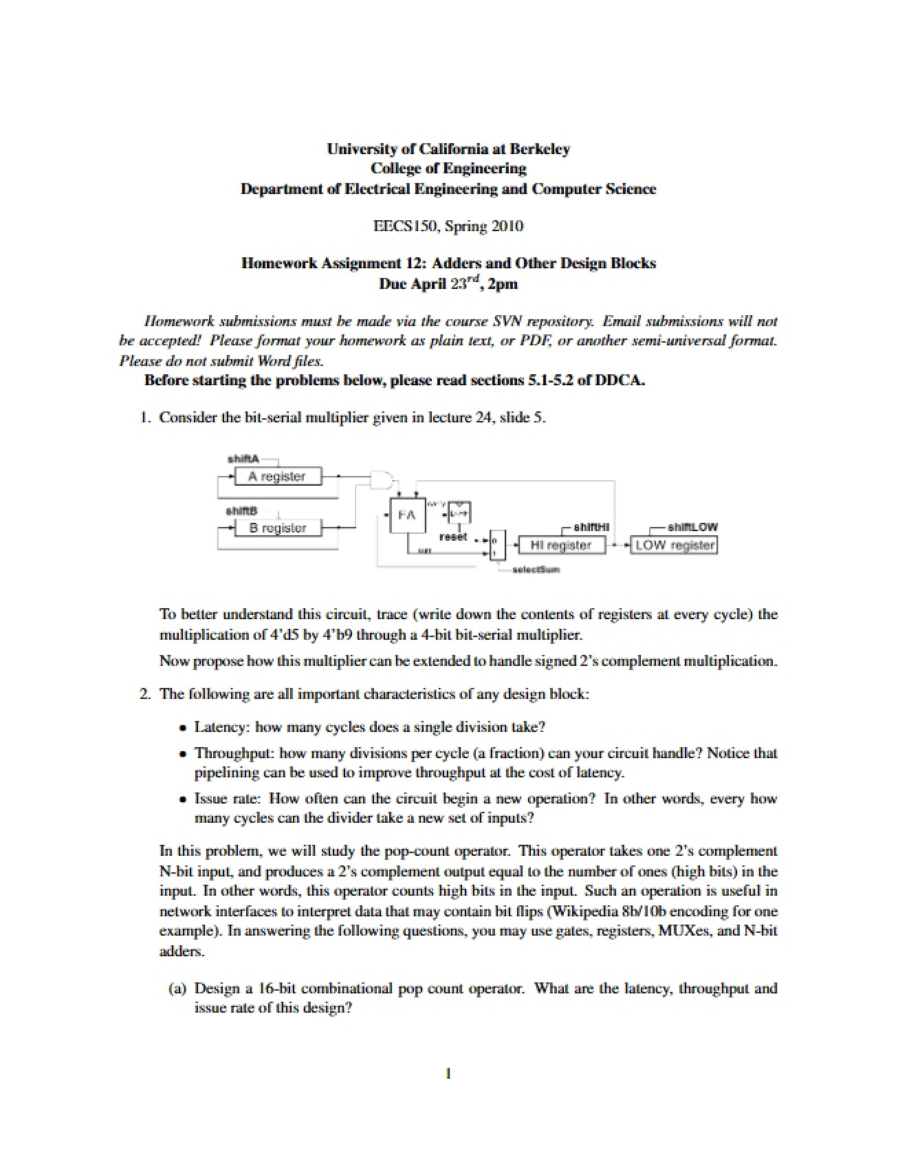 Course Work for Digital Systems