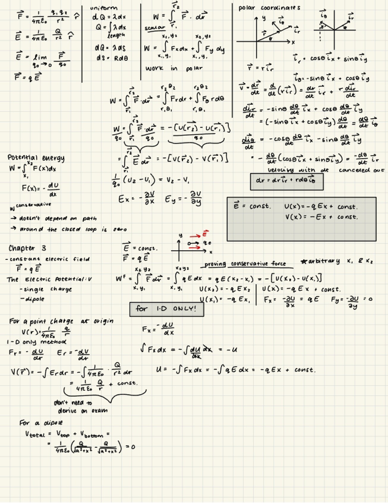 Physics Overview for Exam One
