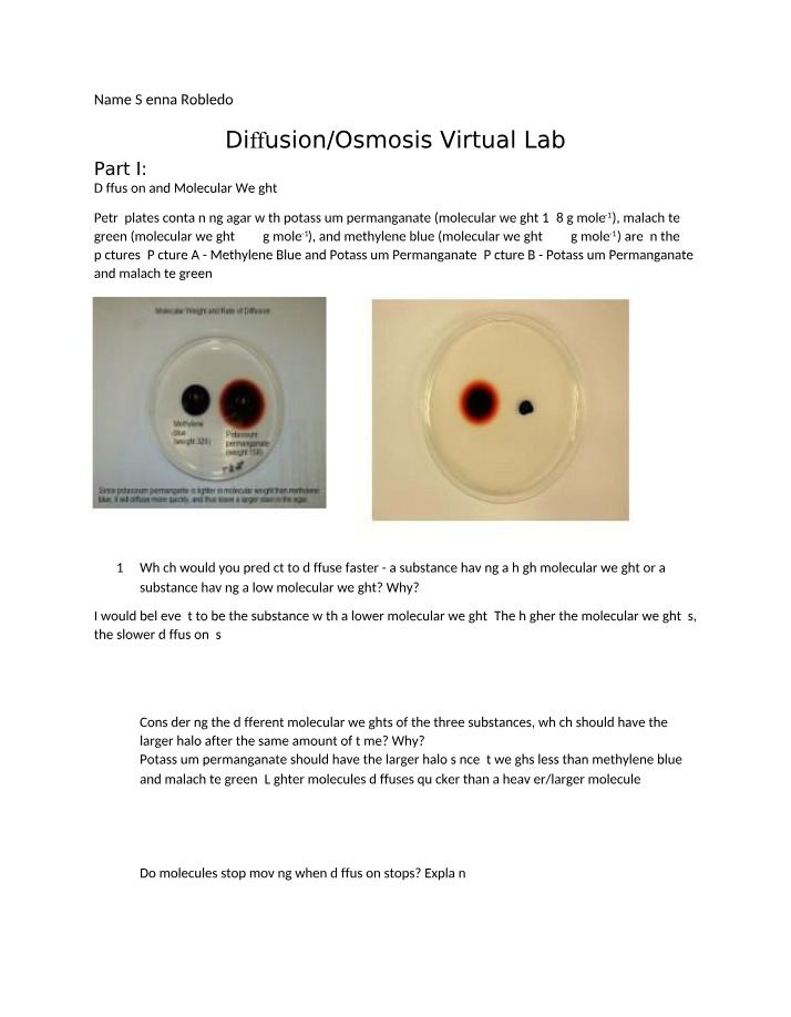 Virtual Lab - Diffusion and Osmosis