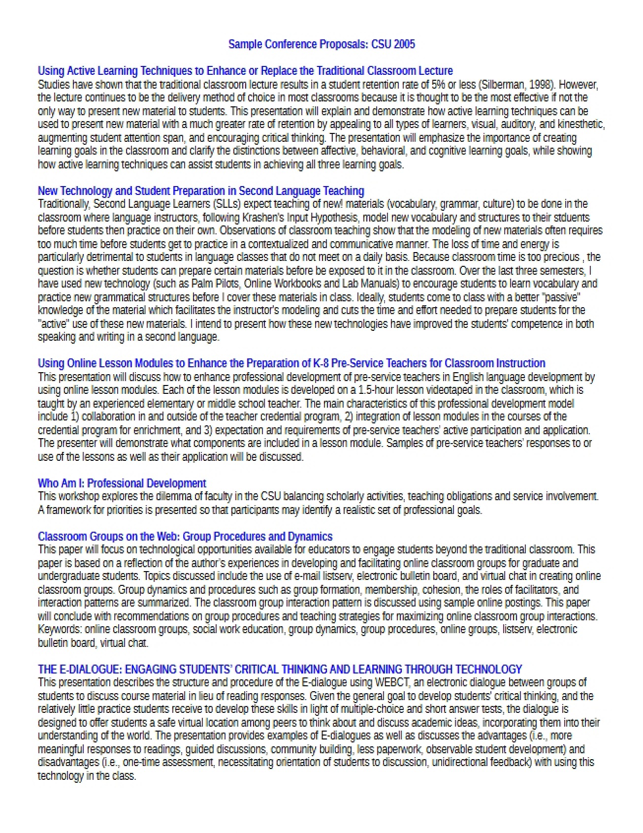 Presentation Proposal Samples