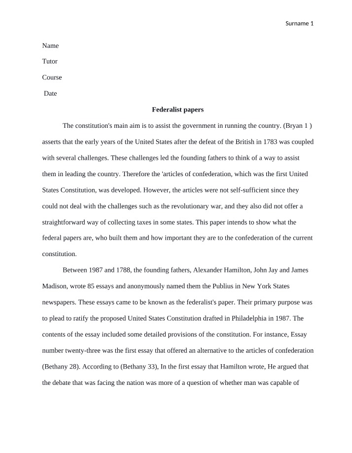 The Federalist Papers - Importance and Influence on the US