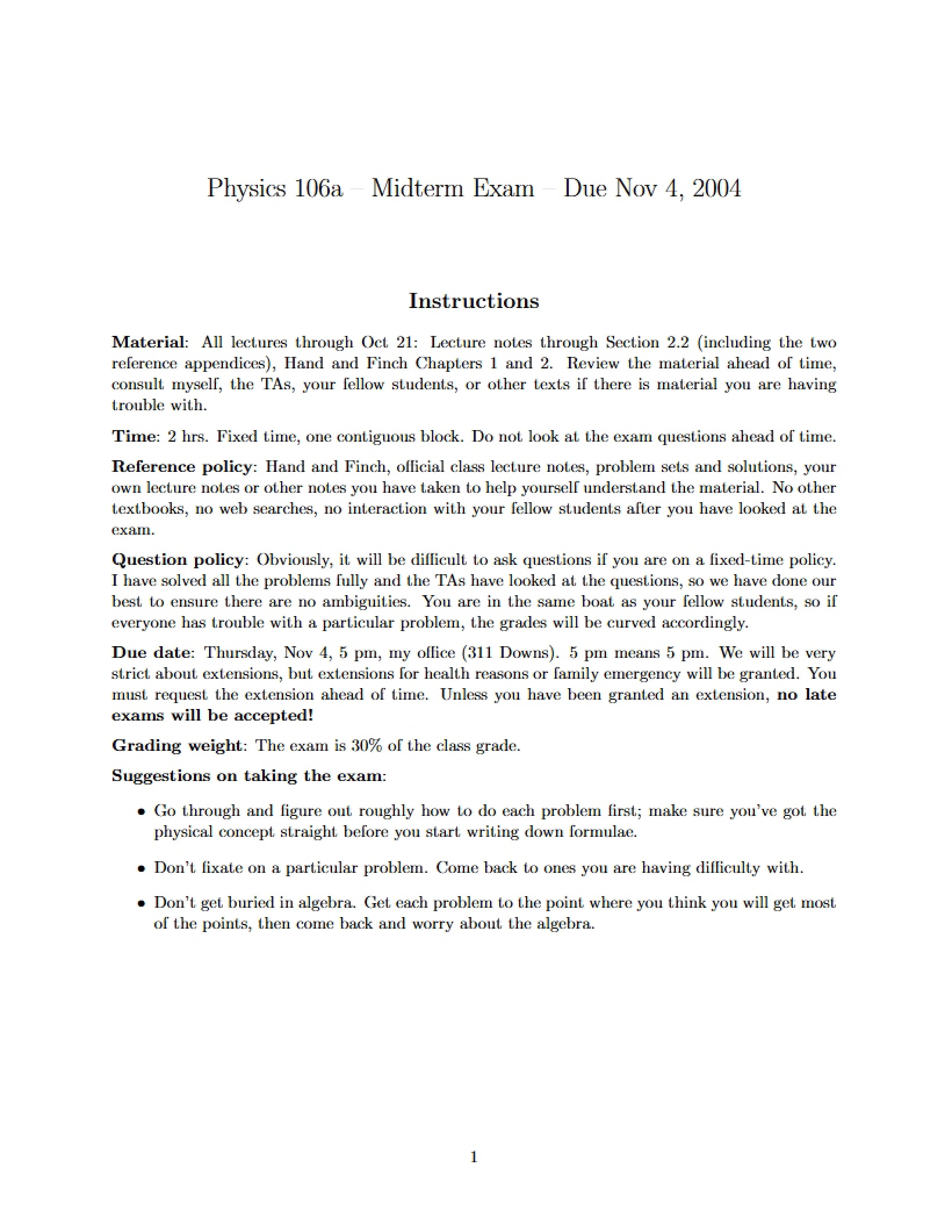 Mid-Term Examination