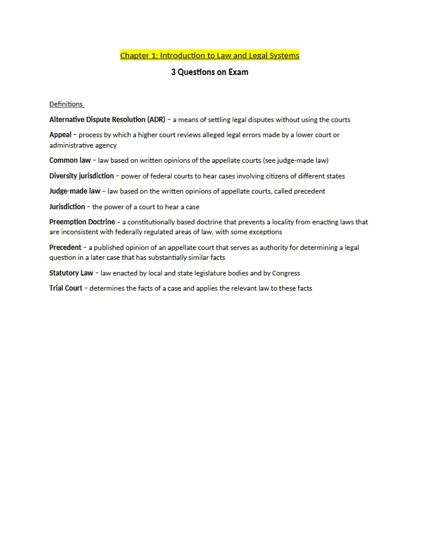 Basics of Legal Systems and Law