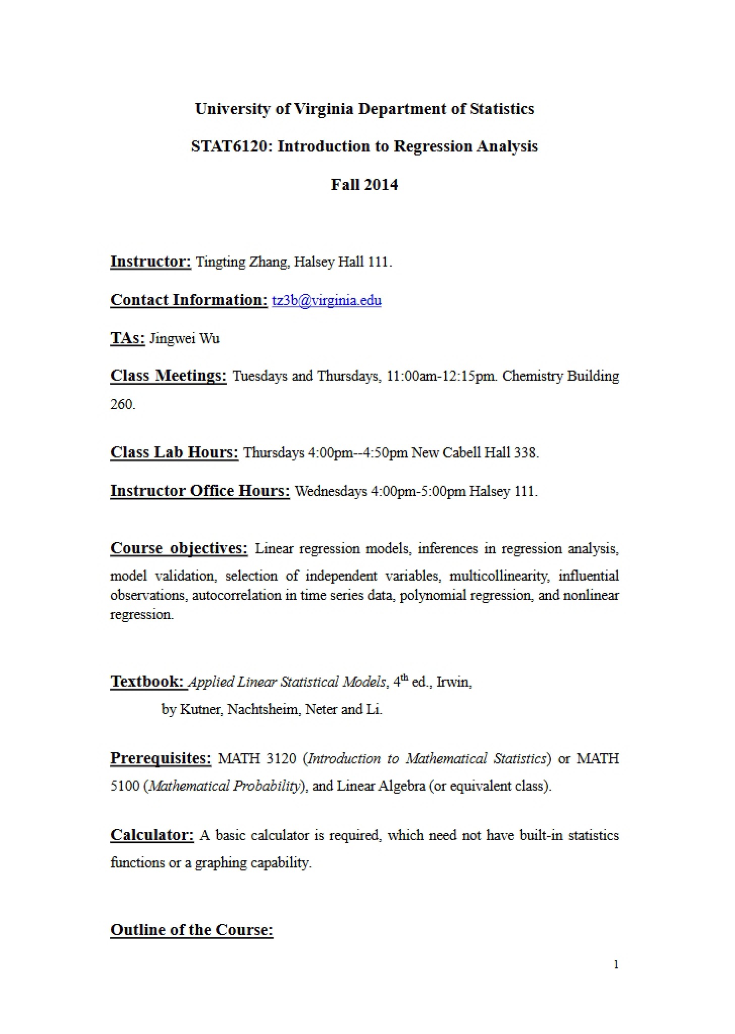 Course Syllabus