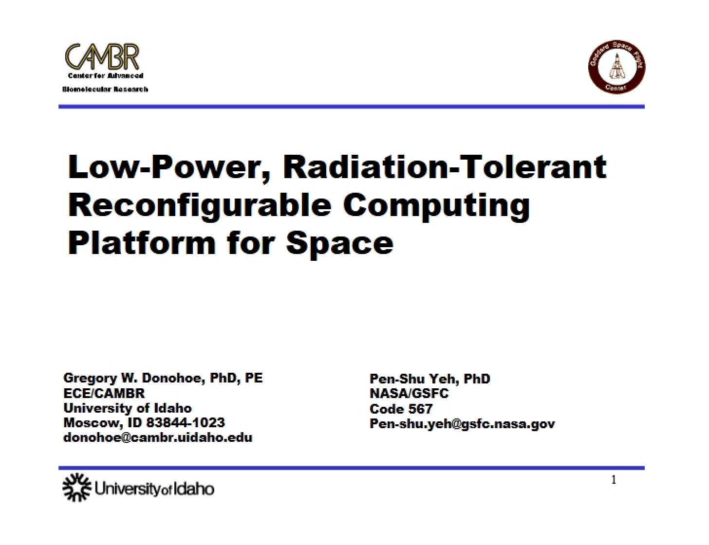 Space-Based Computing Platform