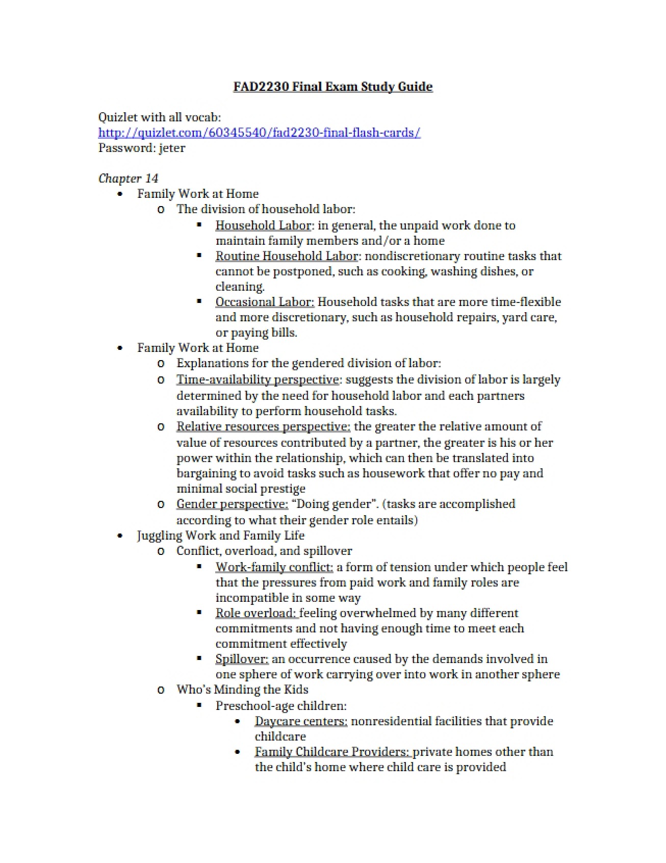 Comprehensive Study Guide for the Final Exam
