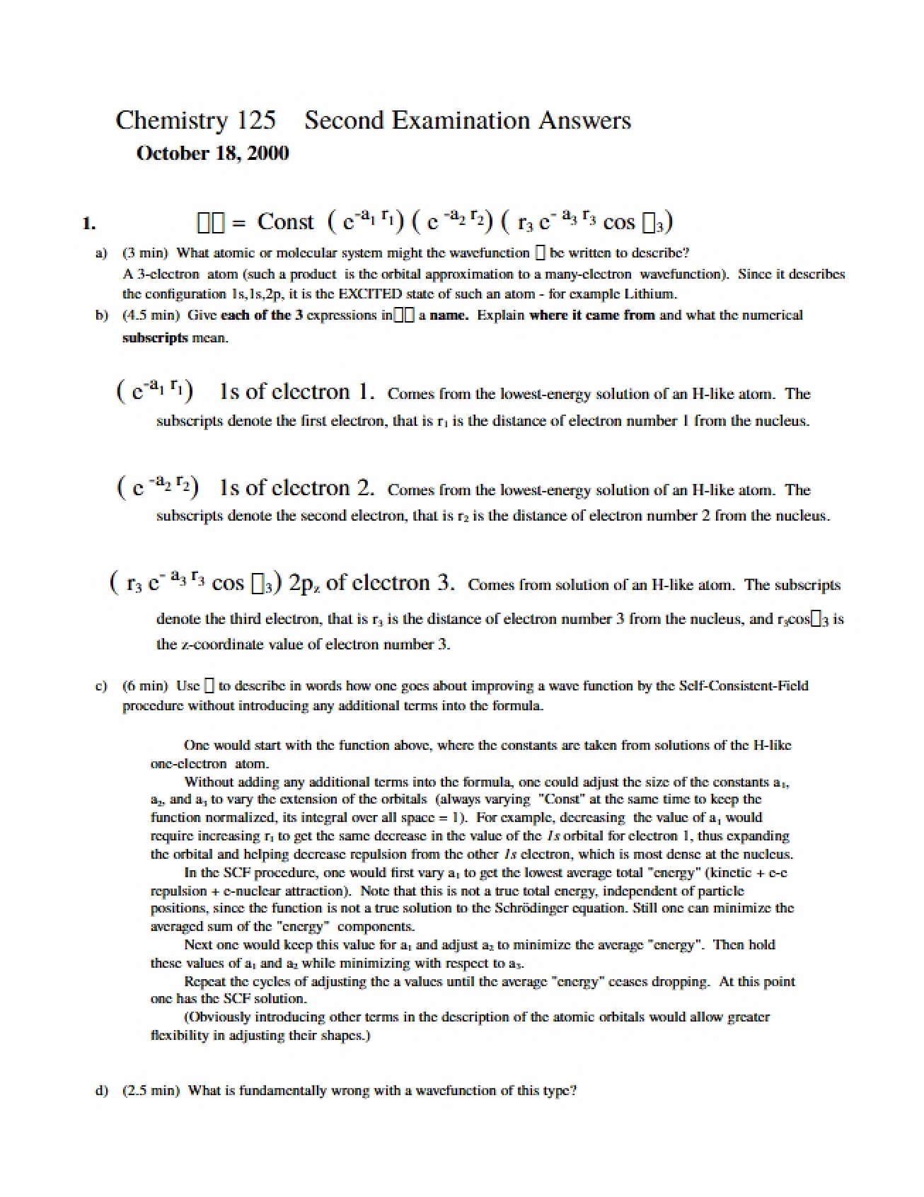 Answers Second Exam