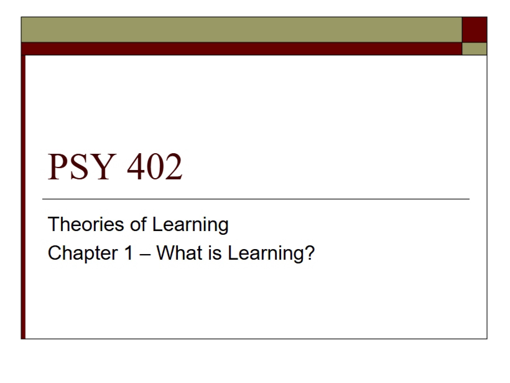 Chapter 1 Learning Definitions