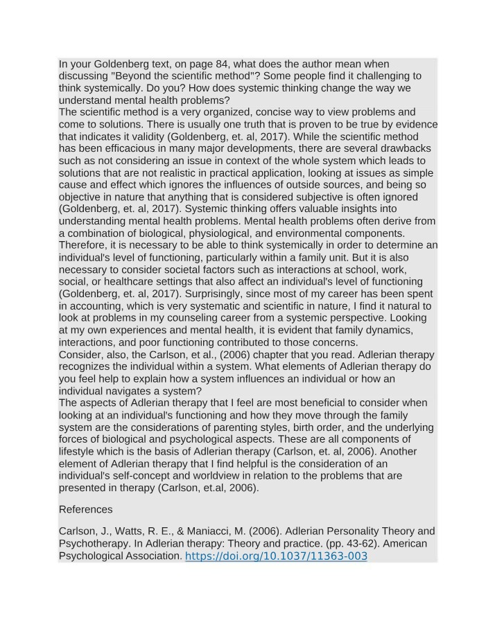 Mental Health Problems and the Power of Systemic Factors