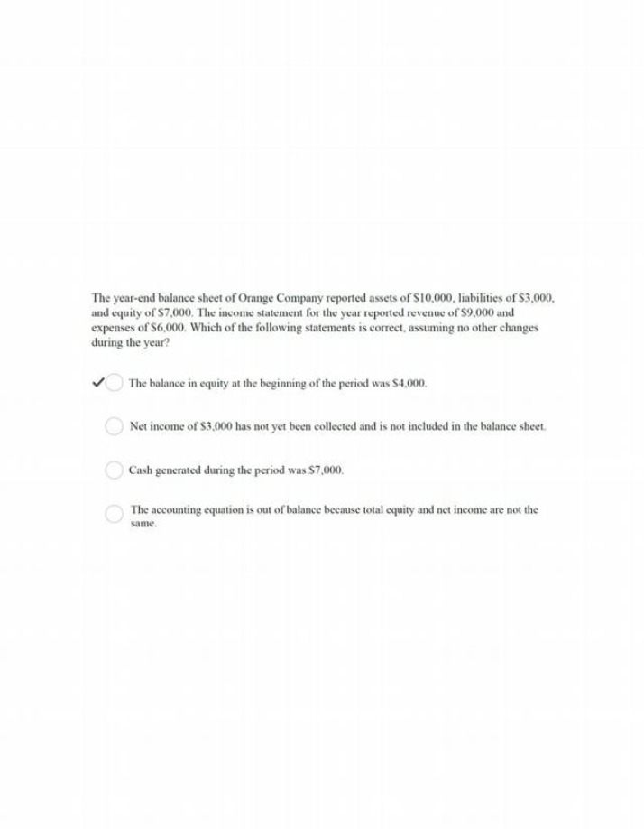 Year-End Balance Sheet and Income Statement