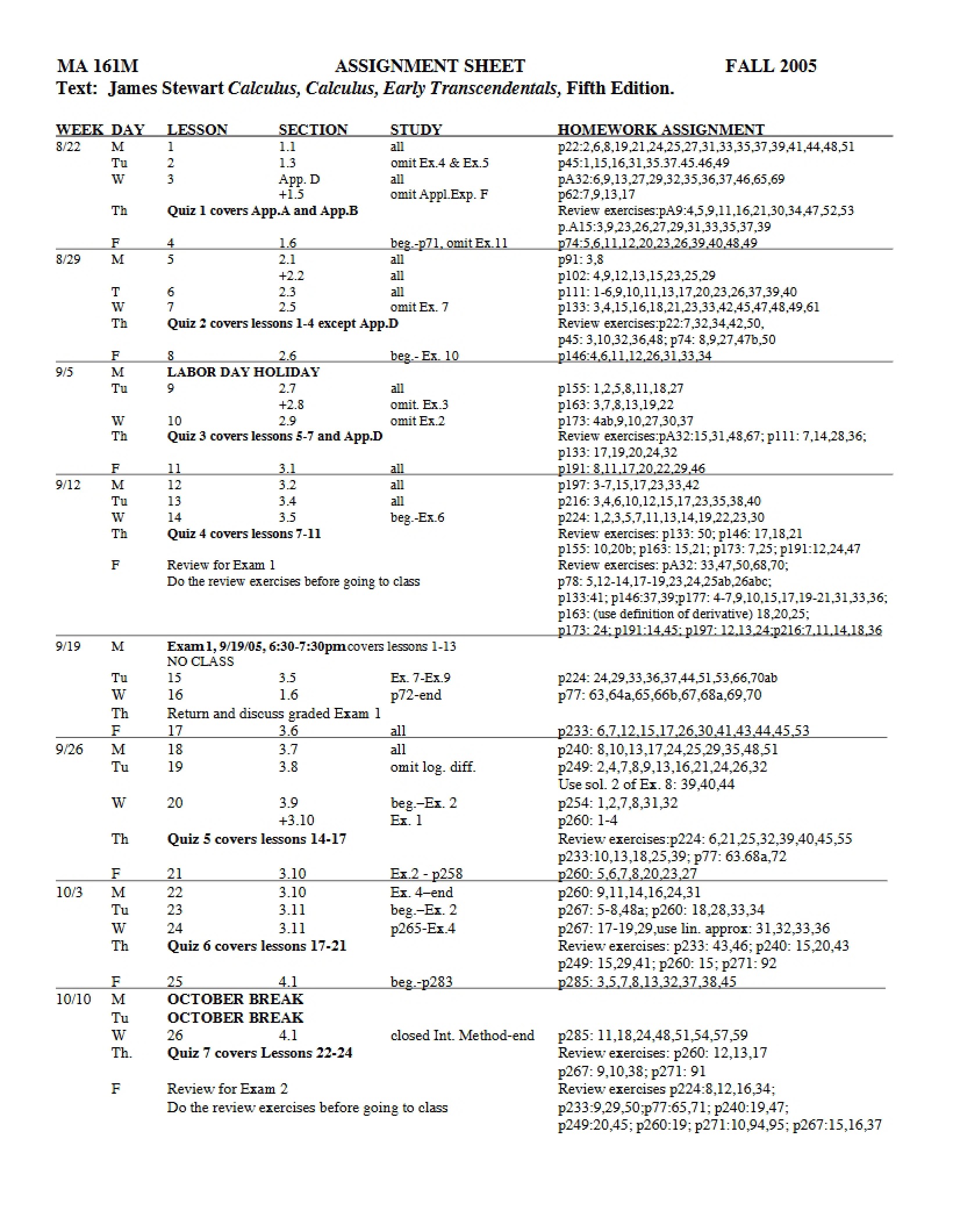 Course Assignment Sheet