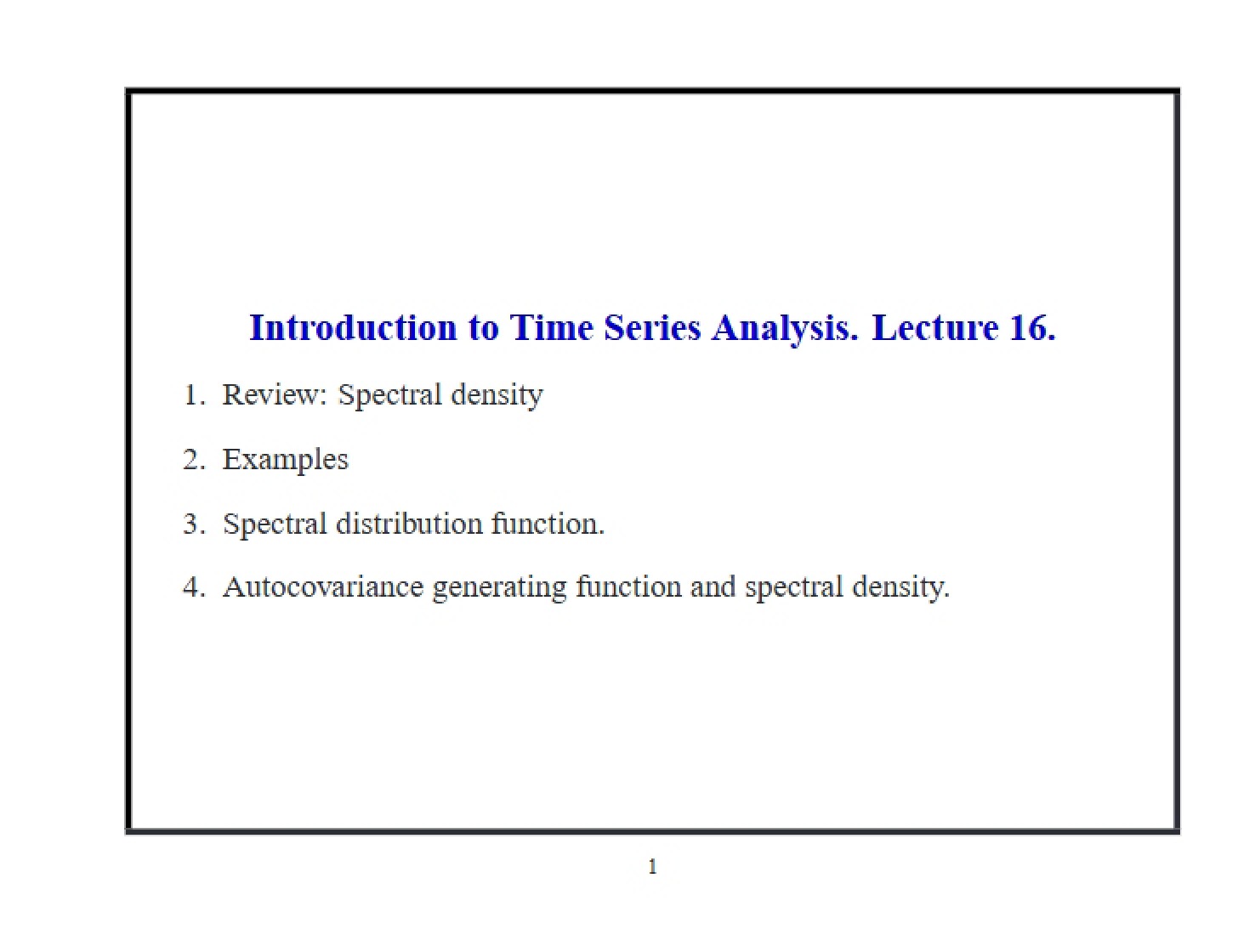 Lecture Documentation
