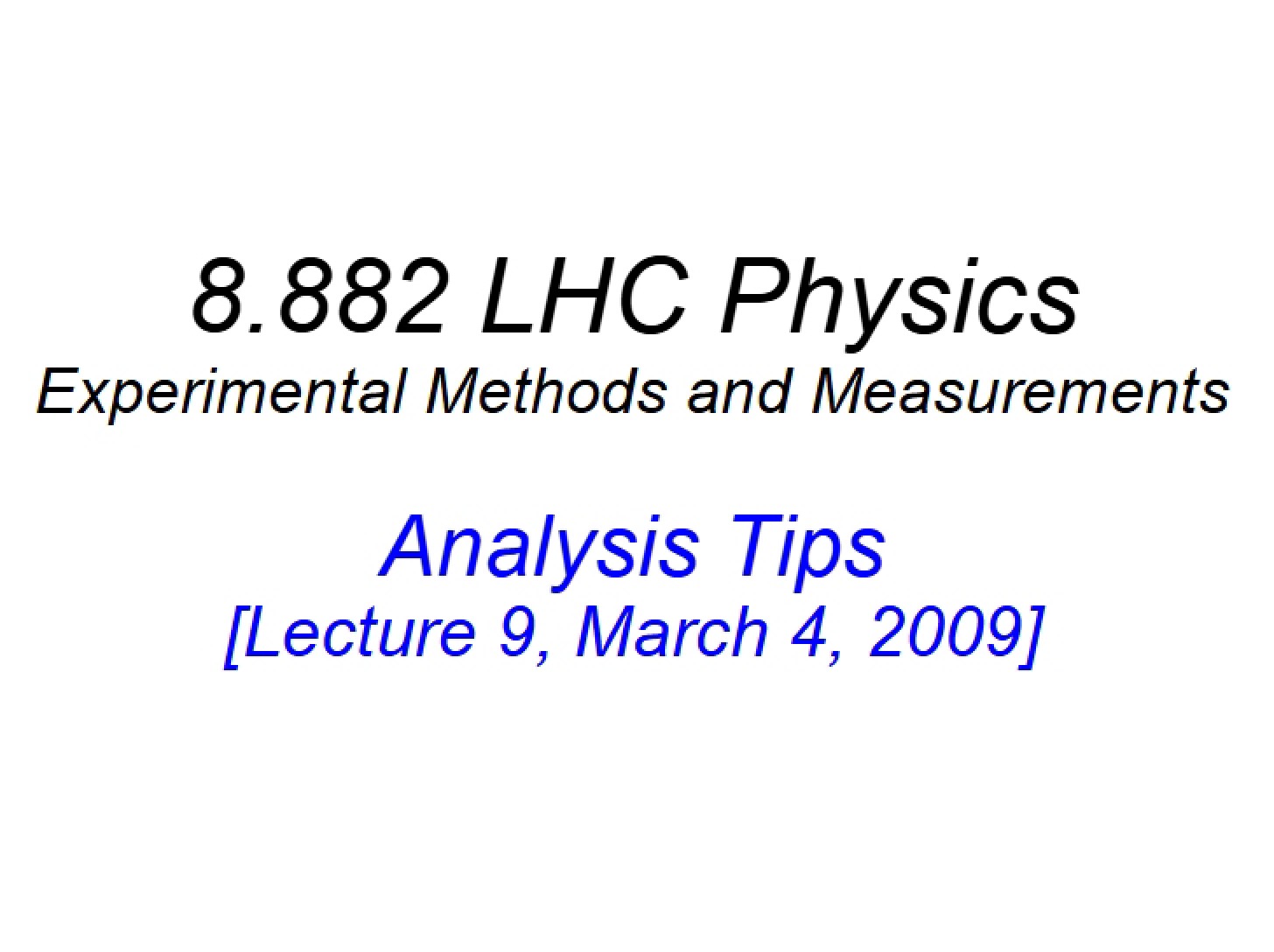 Tips for Analysis