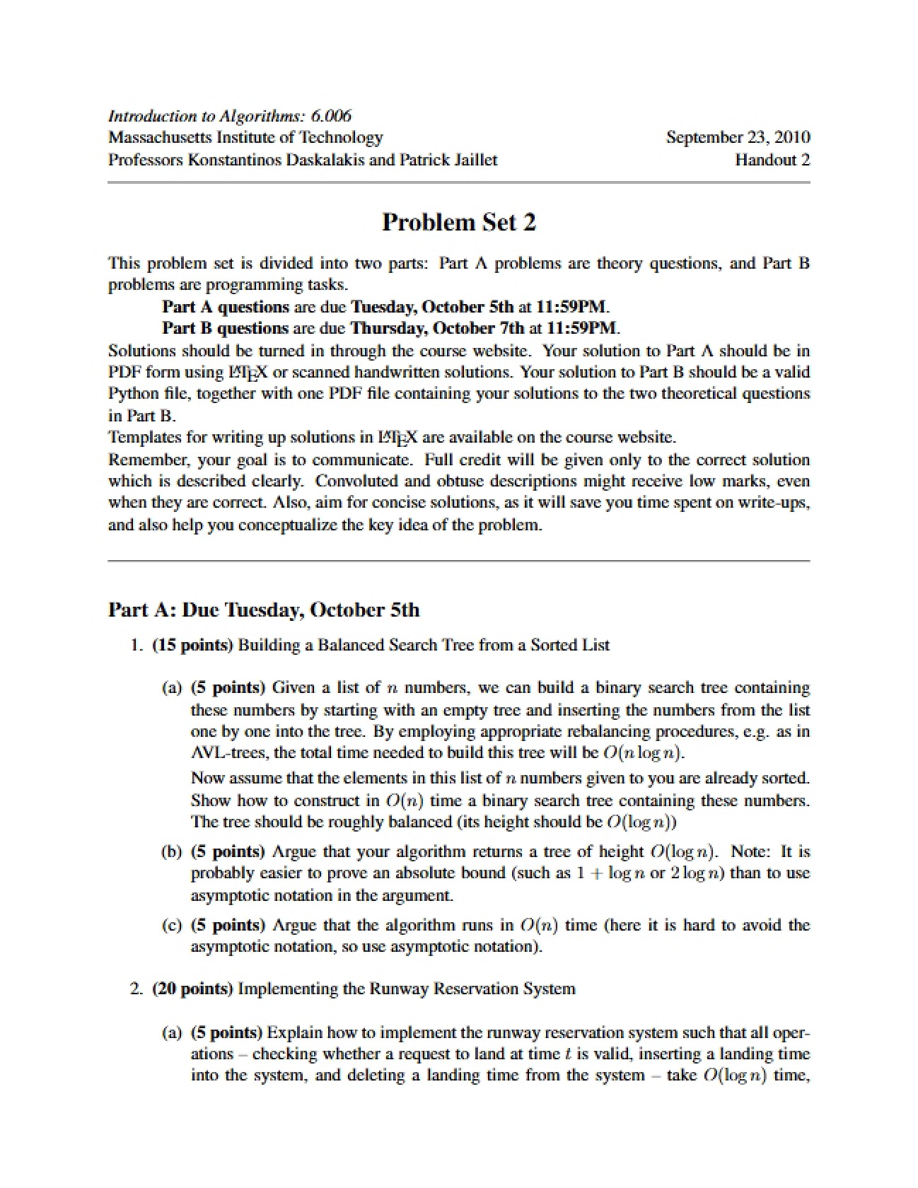 Problems for Set 2