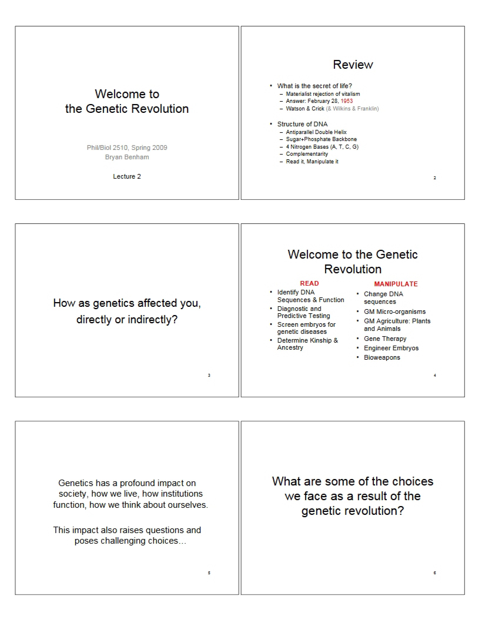 Revolution in Genetics
