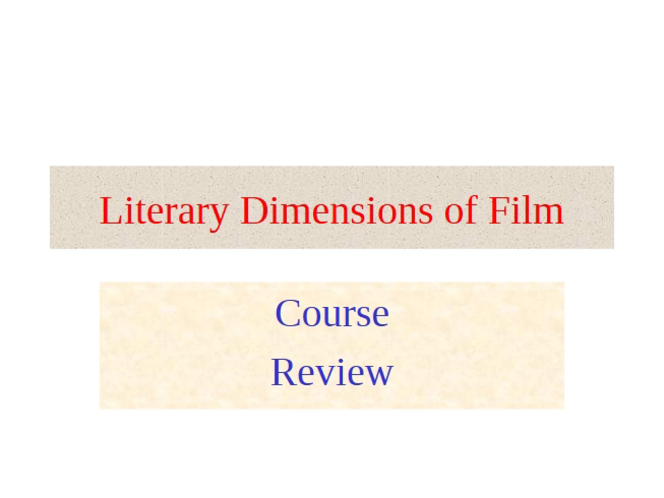 Film's Literary Dimensions