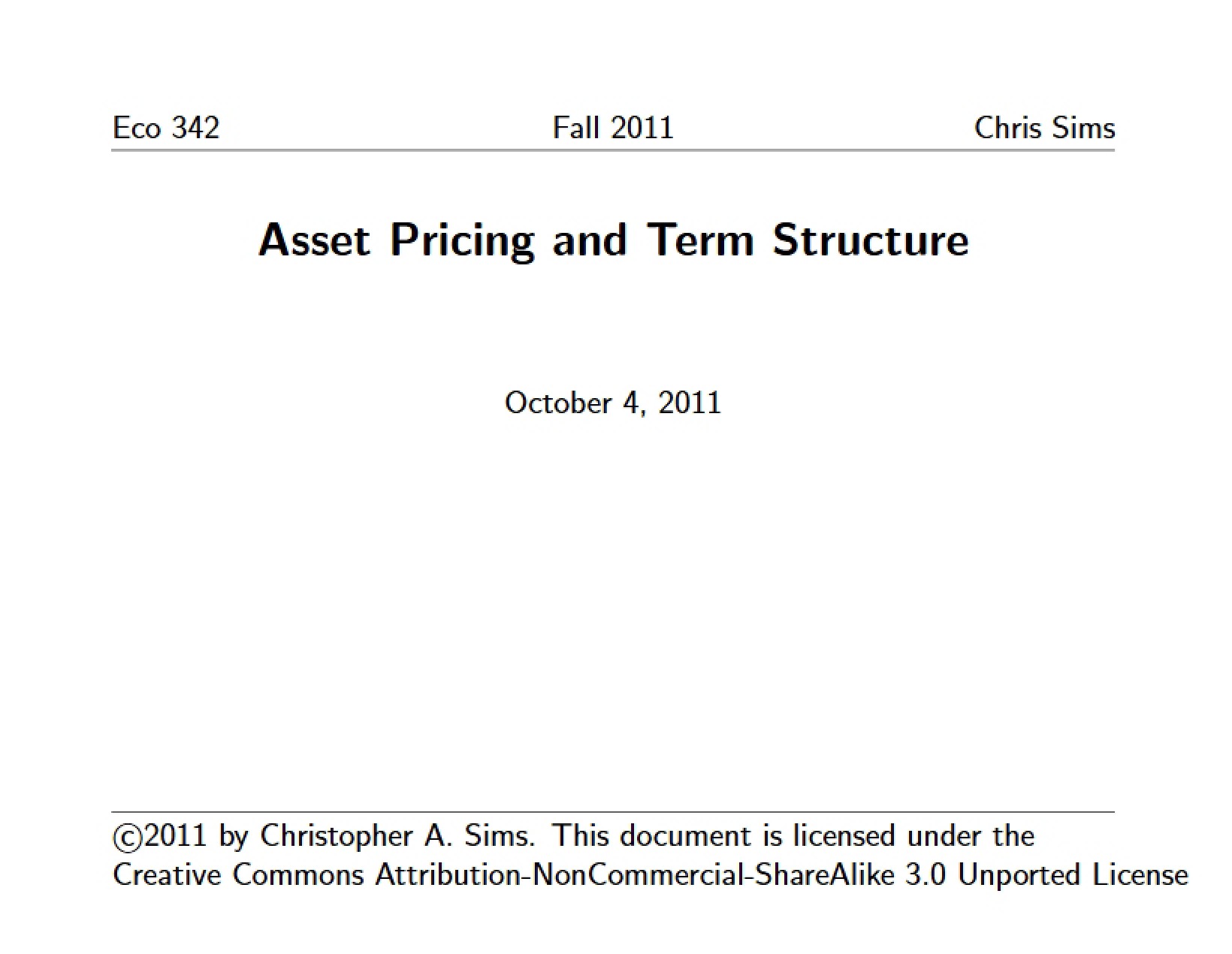 Term Structure of Asset Pricing