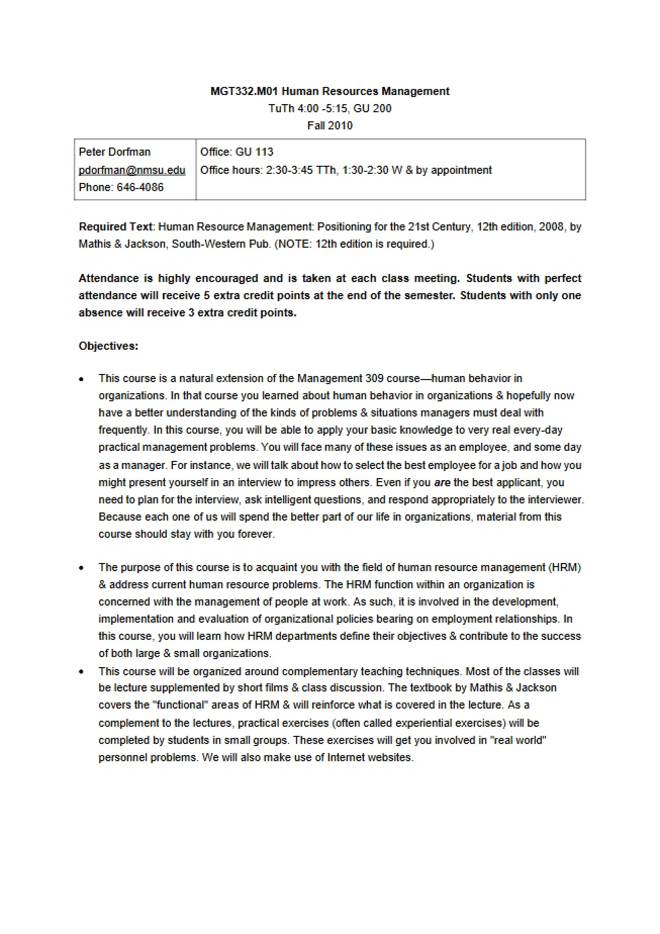 Introduction to Human Resources Management