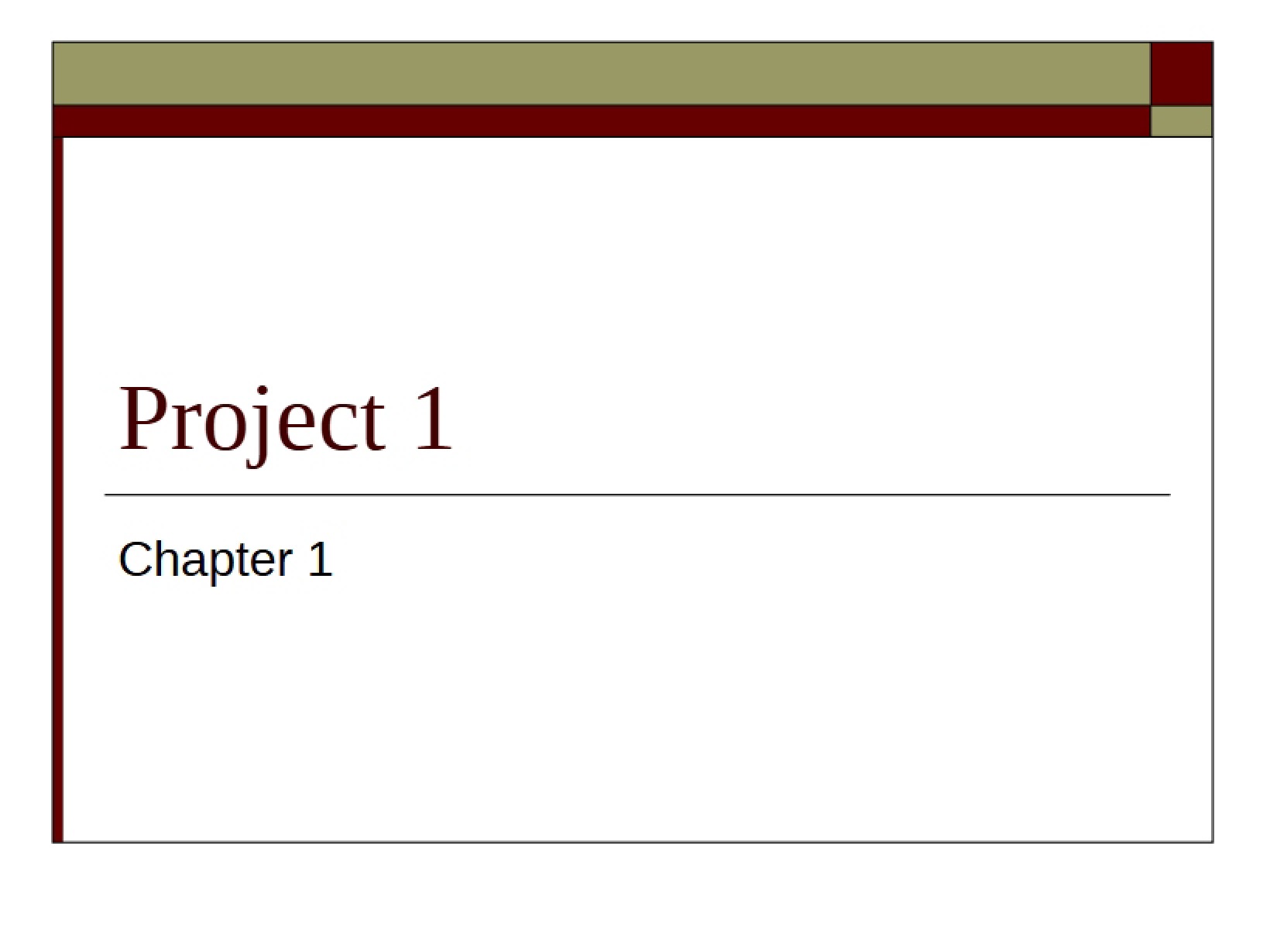 Project 1 Chapter 1
