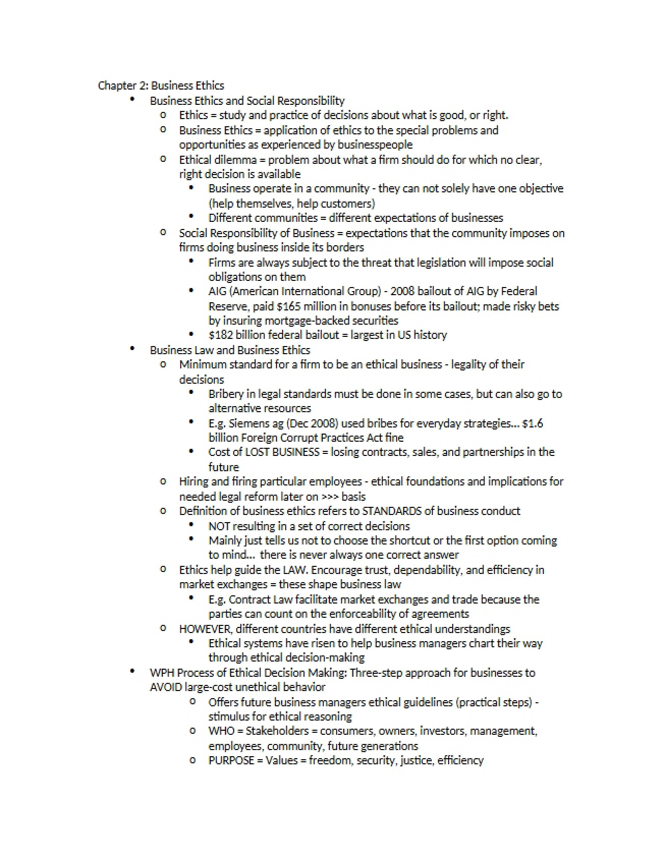 Business Ethics Chapter 2