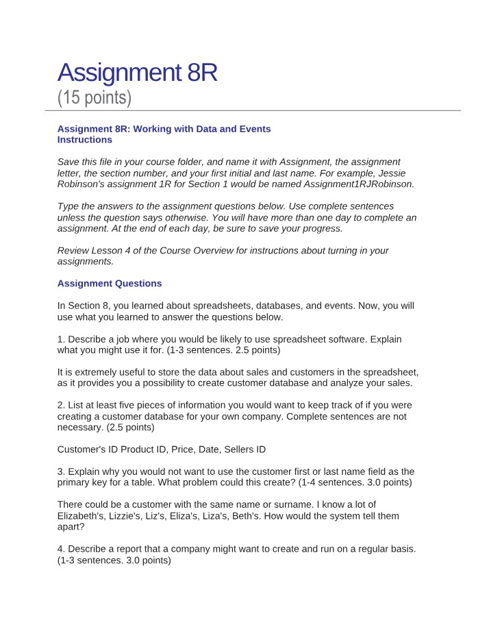 Assignment 8 - R