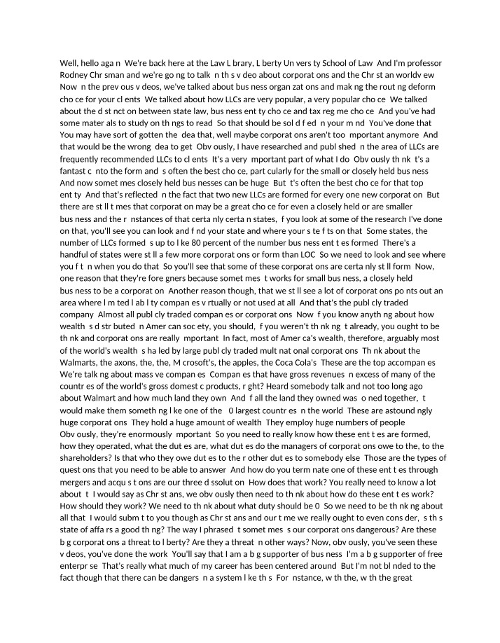 Well Notes - Week 8