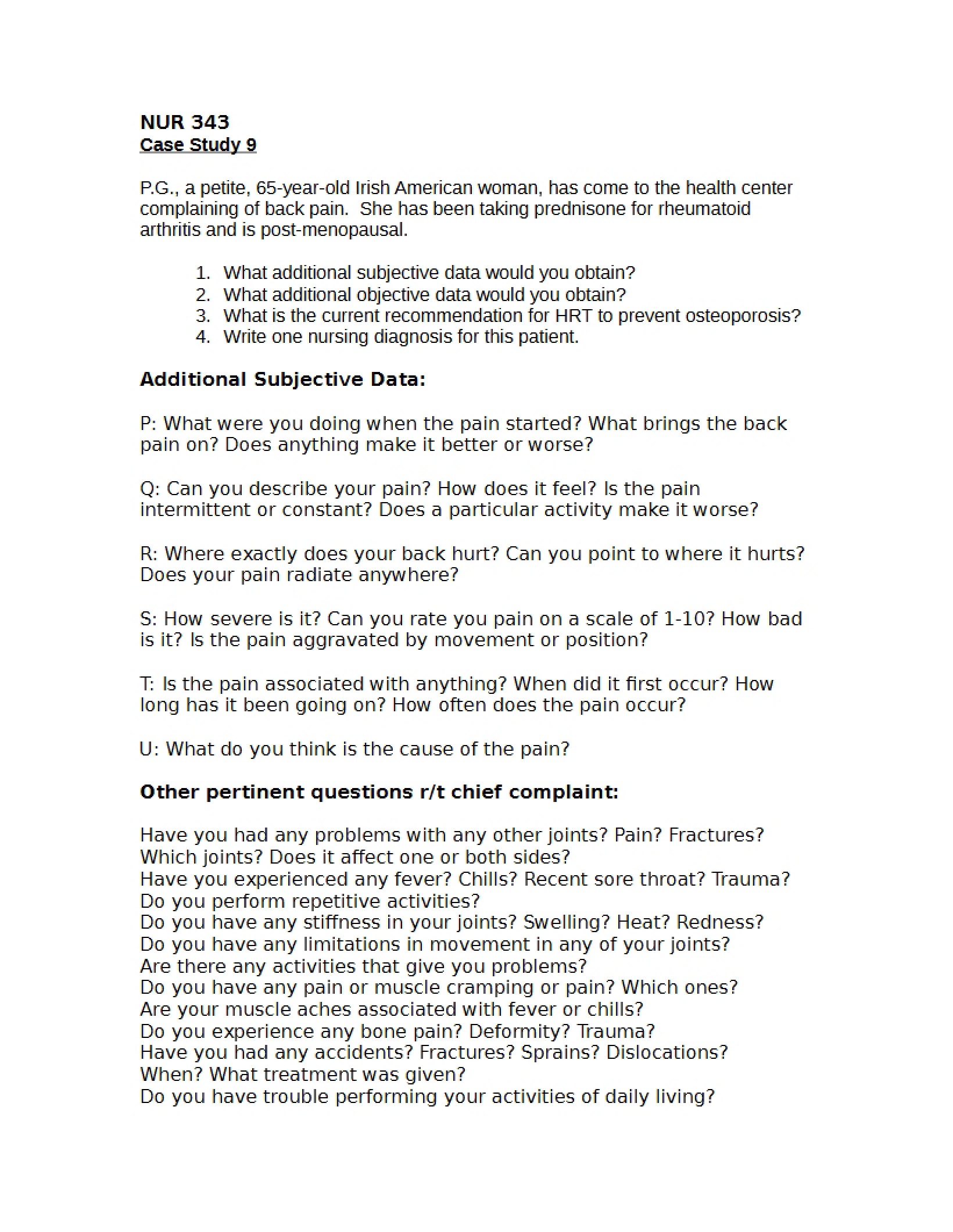 Assessment Case Study Nine