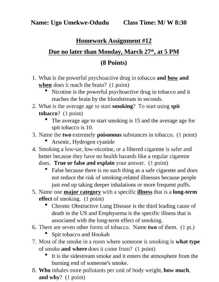 Homework 12 on Tobacco
