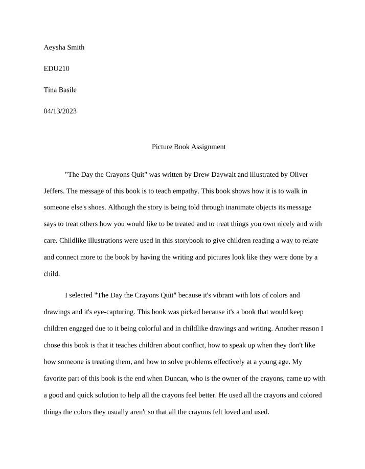 Assignment - Picture Book