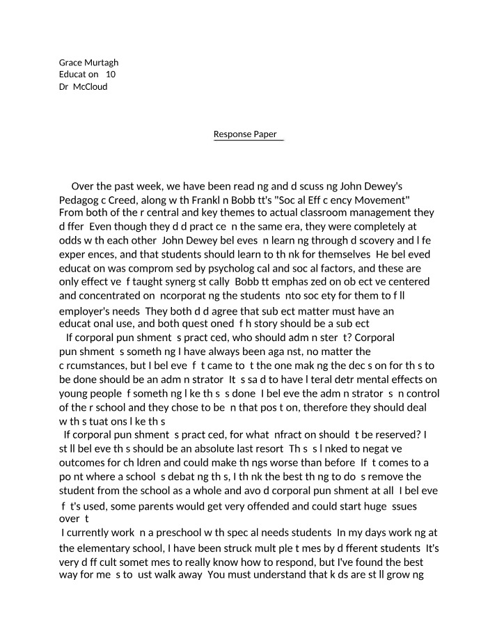EDUC 210 Response Paper 3