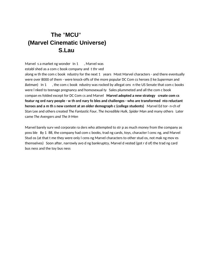 Case Study of the MCU