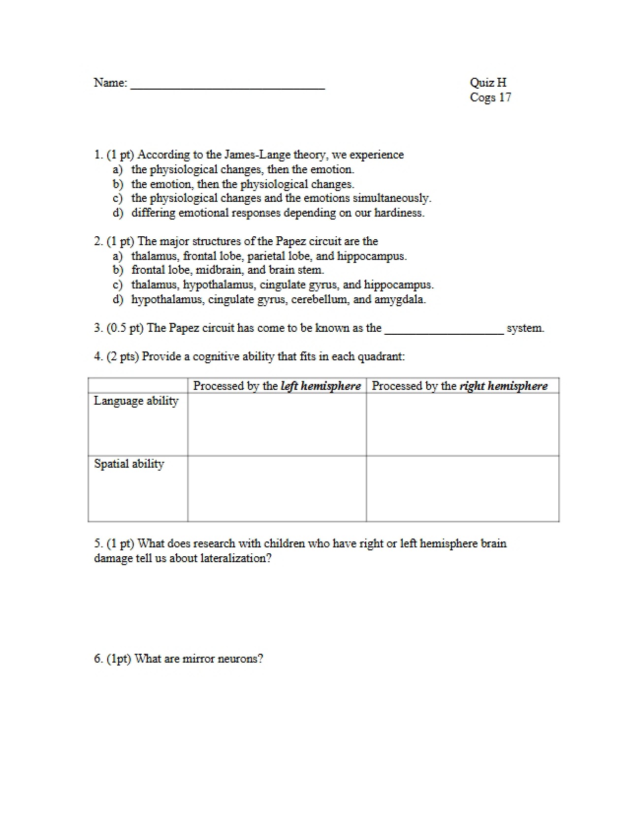 Eighth Course Knowledge Assessment