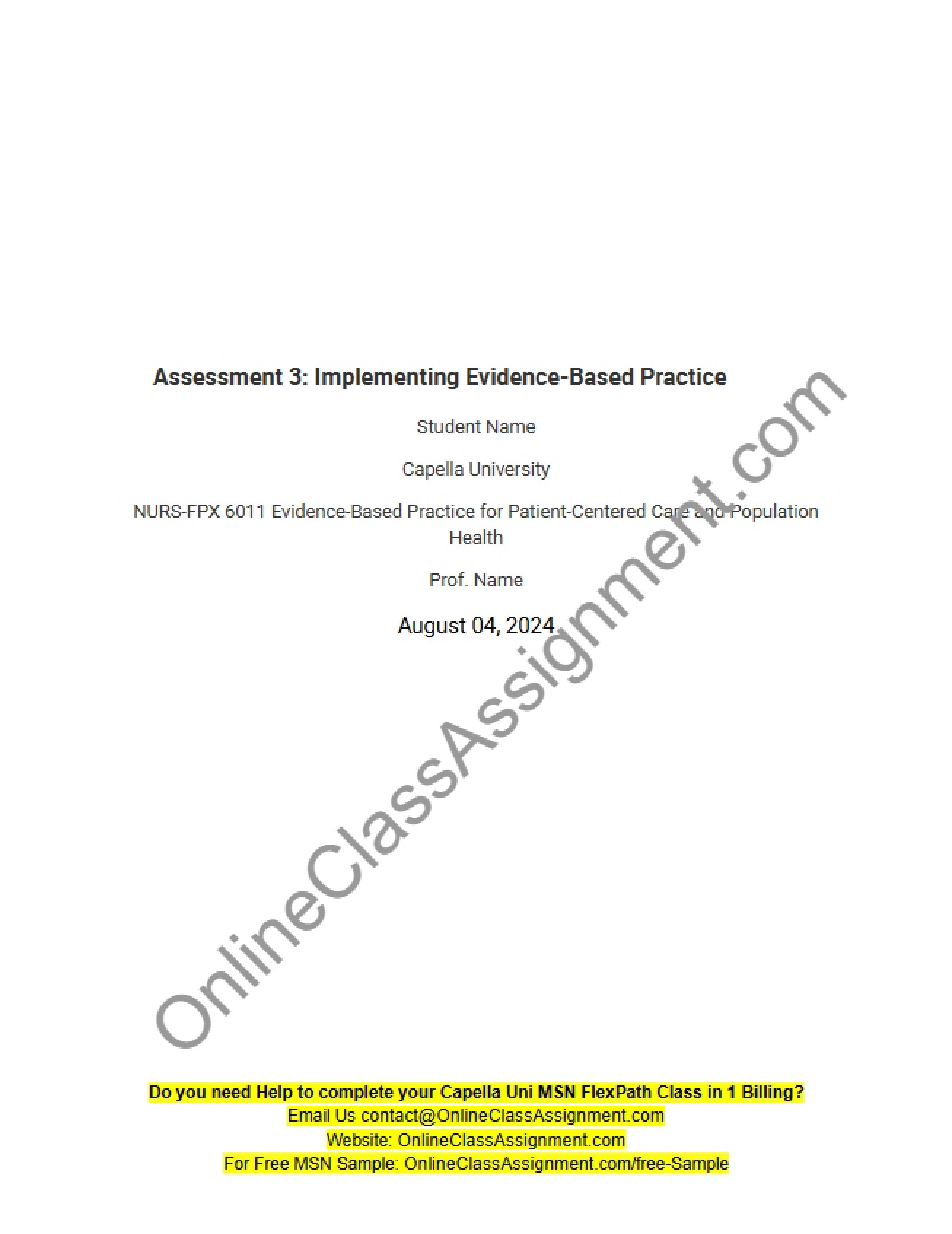 Applying Evidence-Based Practice in Assessment 3