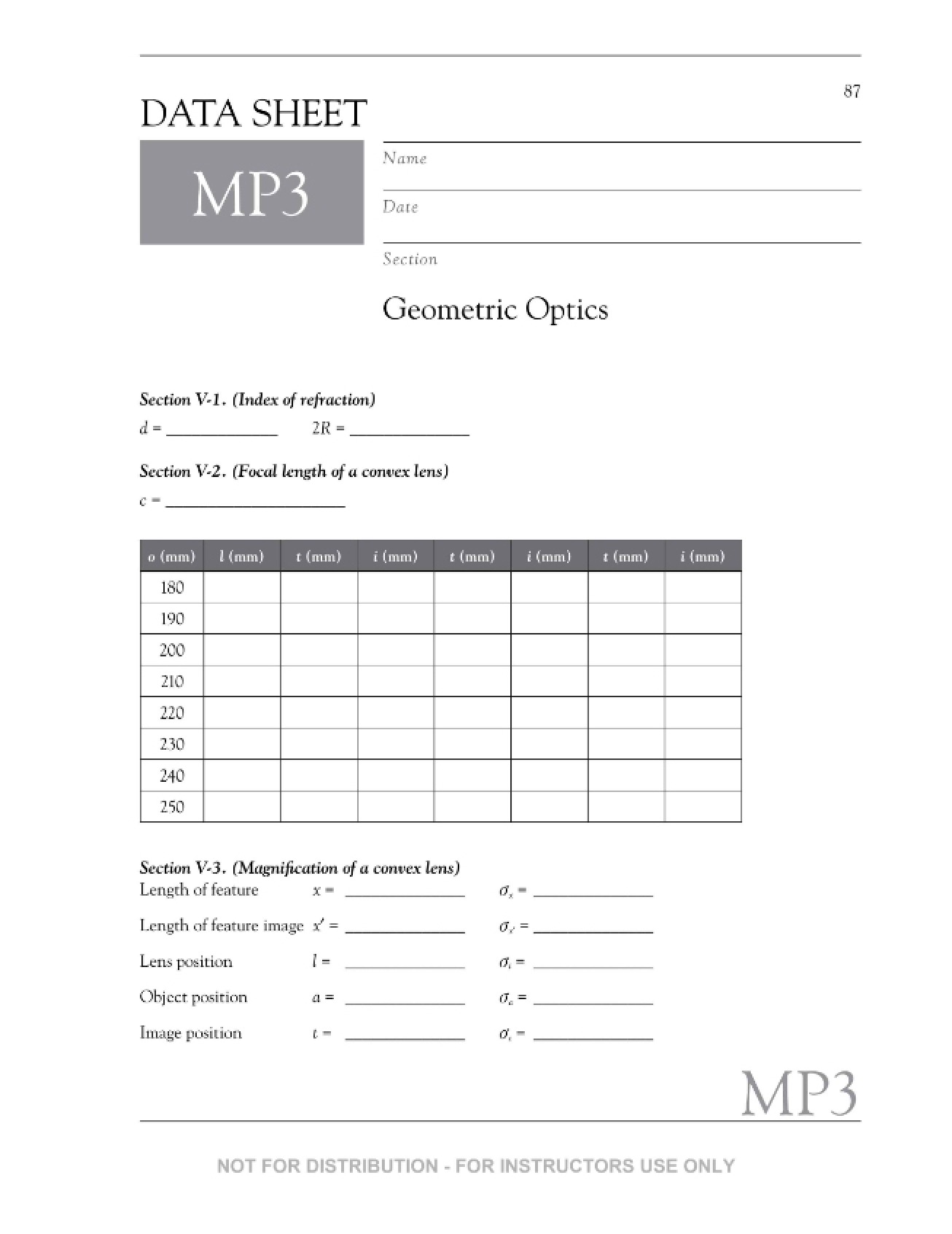 Data Tables 152-MP3