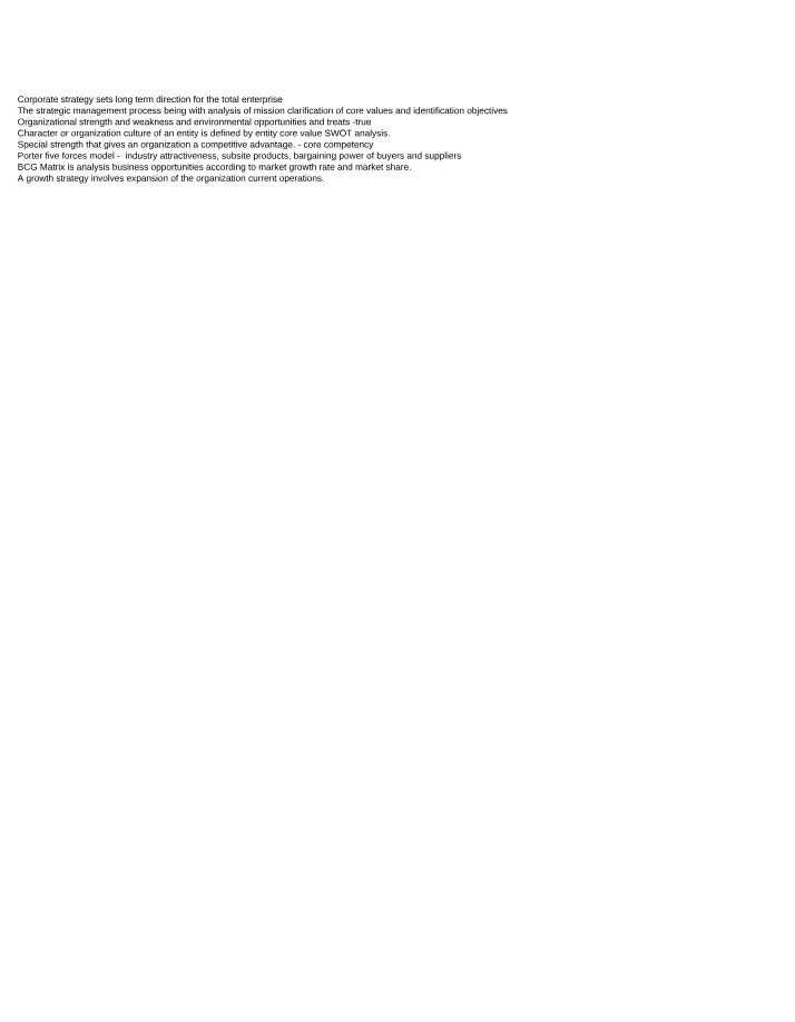 Management Concepts and Corporate Strategy