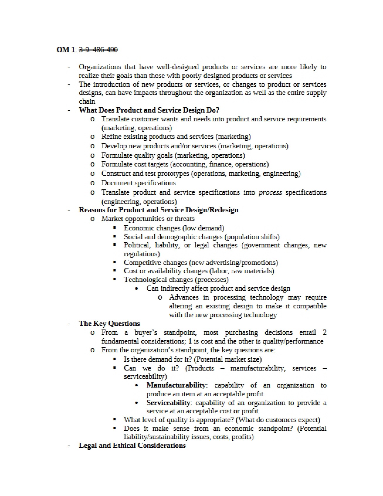 Operations Management Notes