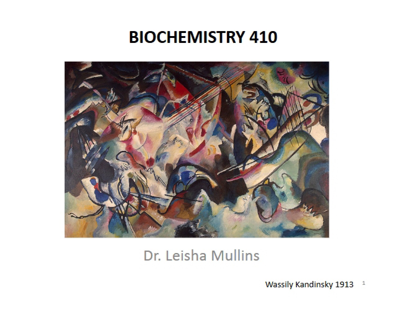Lecture from the First of September on Comprehensive Biochemistry I