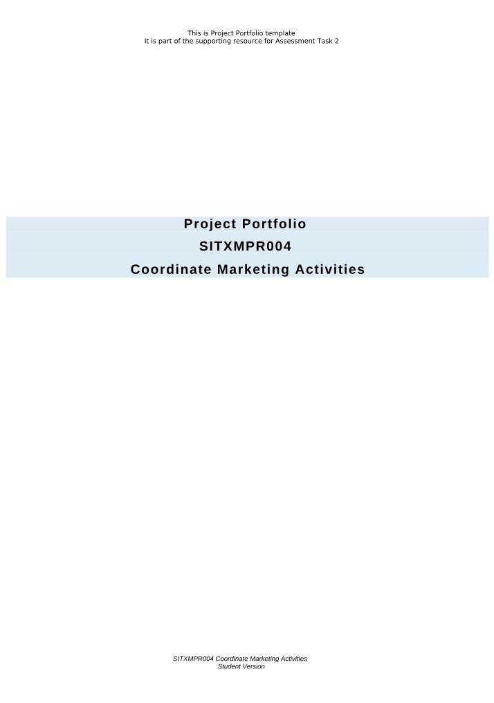SITXMPR004 Task 2 - Project Portfolio