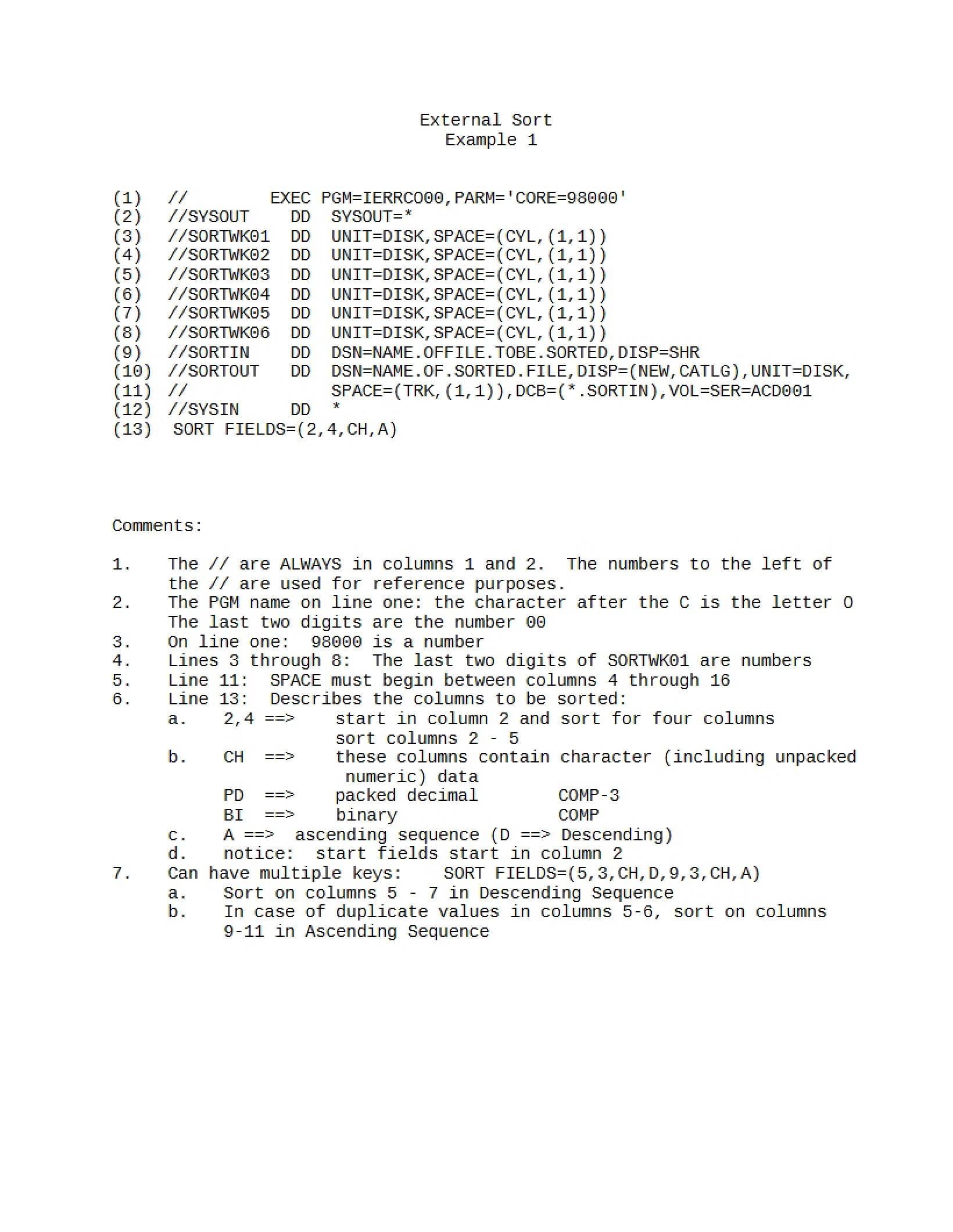 First Example of External Sort