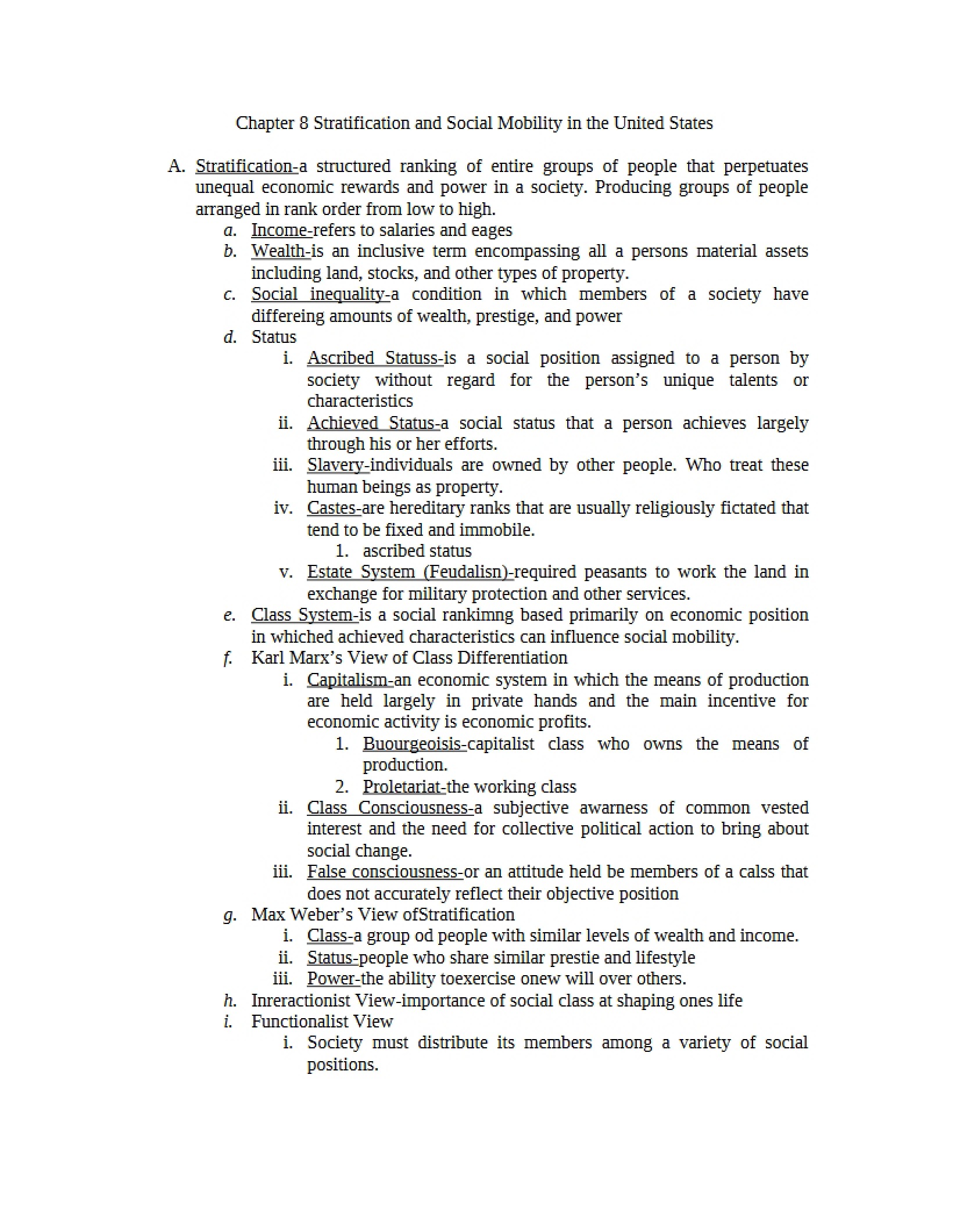US Social Mobility and Stratification Chapter 8