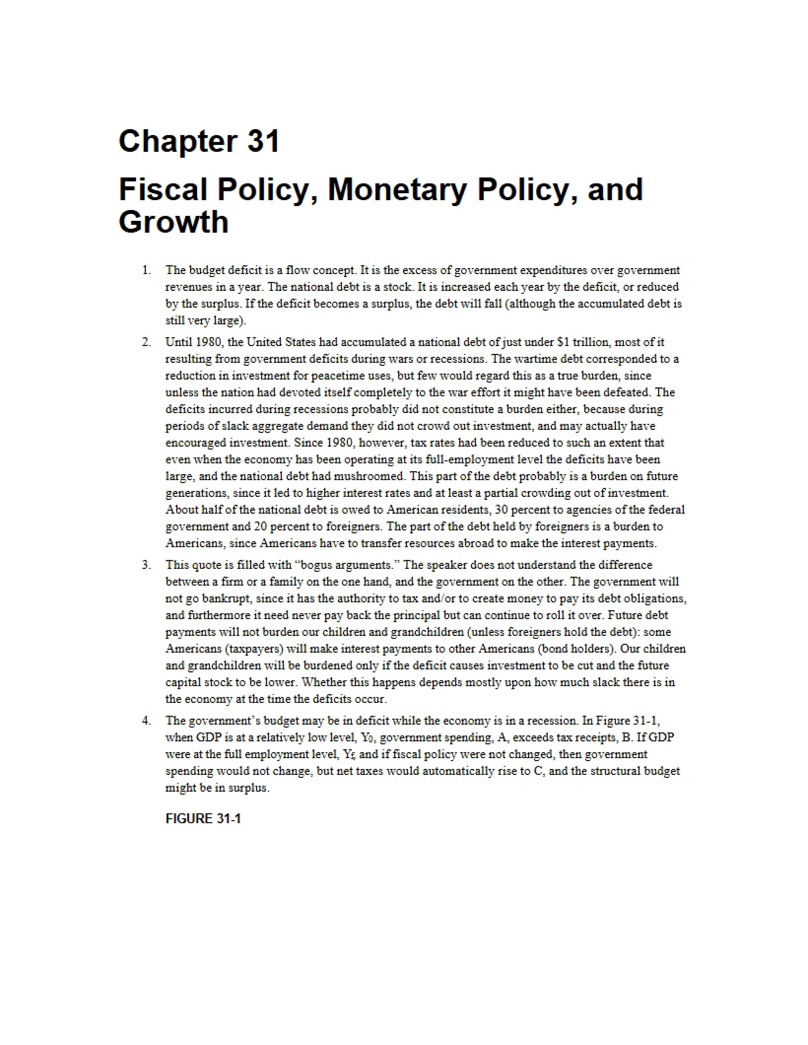Ch. 31 Growth and FiscalMonetary Policy