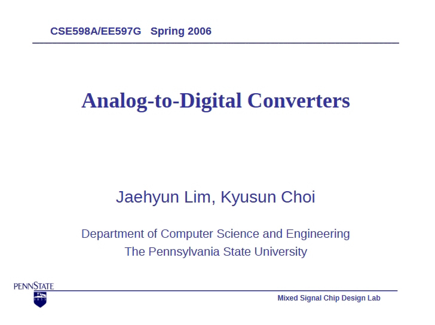 Converters Analog to Digital
