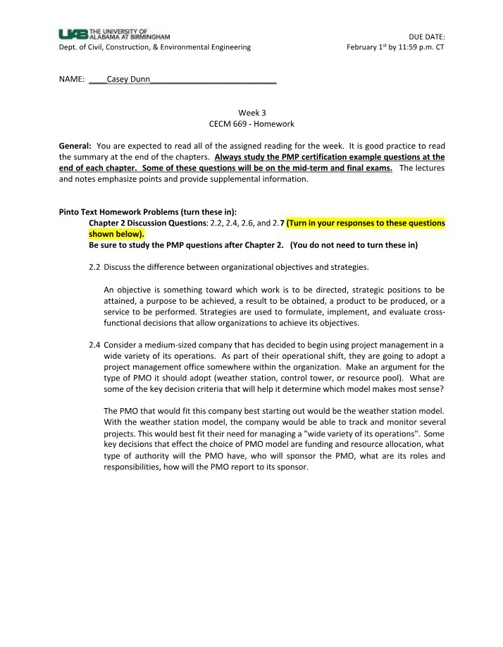 Organizational Strategies and Objectives