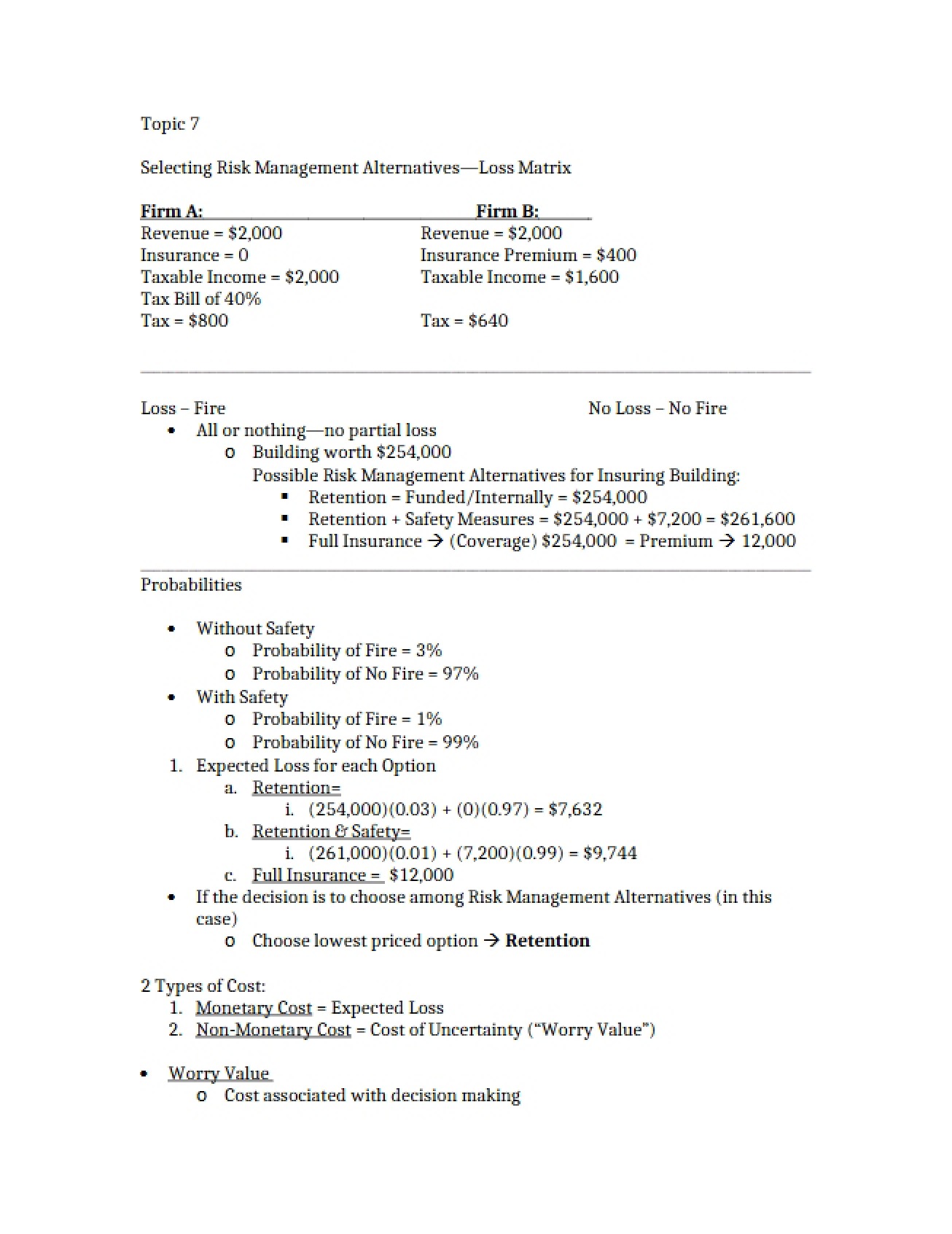 Guide to Selecting Risk Management Alternatives